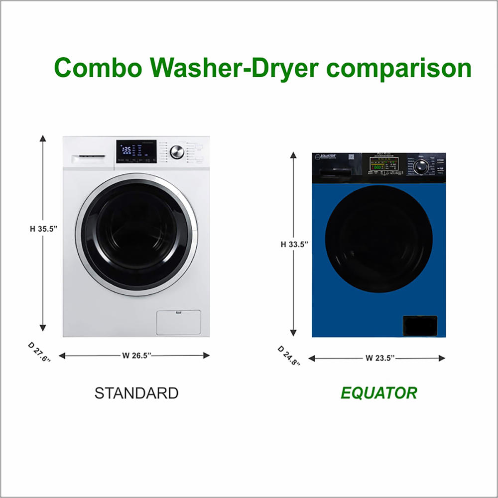 Equator Advanced Appliances EZ5500CVB/B-PDL4455 18lb. EZ 5500 CV and PDL 4455 Combination Washer Dryer - Blue/Black