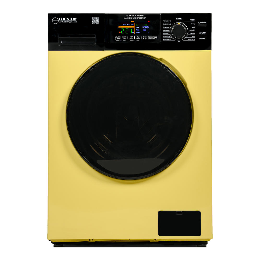 Equator Advanced Appliances EZ5500CVYB Equator Digital Compact 110V Vented/Ventless 18 lbs Combo Washer Dryer 1400 RPM (yellow b