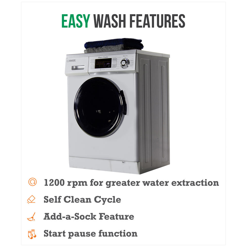 Equator Advanced Appliances EZ4400CV-Silver EZ 4400 CV Silver All-in-one Compact Combo Washer Dryer 1200 rpm spin Auto water lev