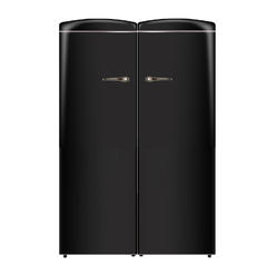 Conserv 8.3 cu. ft. Black Classic Retro Upright Freezer - 11 cu. ft. Black Classic Retro Refrigerator Set