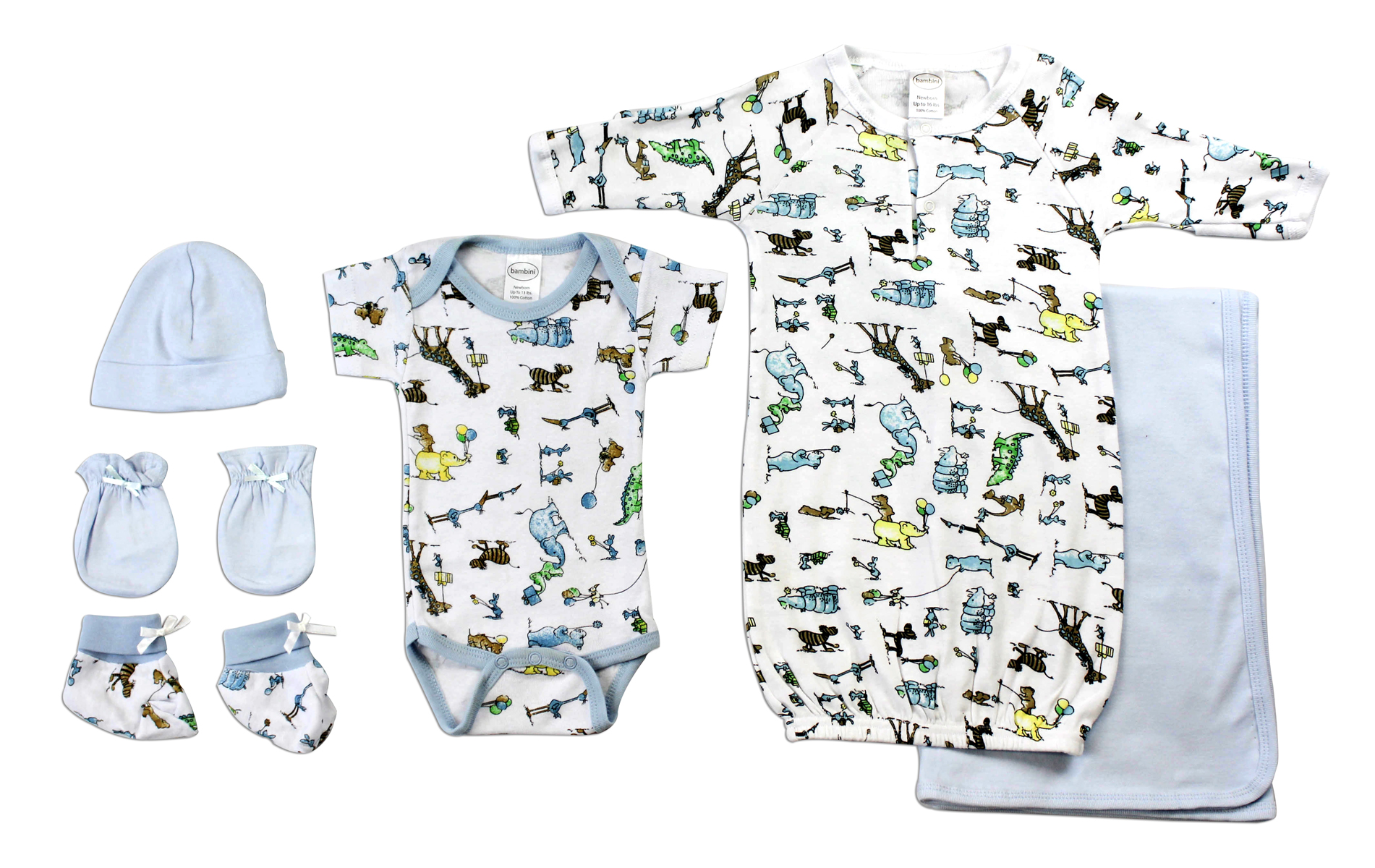 Bambini  Newborn Baby Boys 6 Pc Layette Baby Shower Gift Set - Newborn