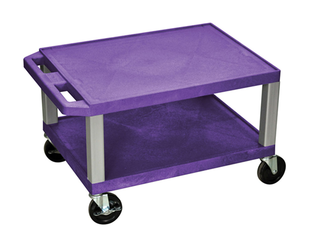 Offex 16"H Tuffy Multi-Purpose Utility Cart No Electric - Purple with Nickel legs