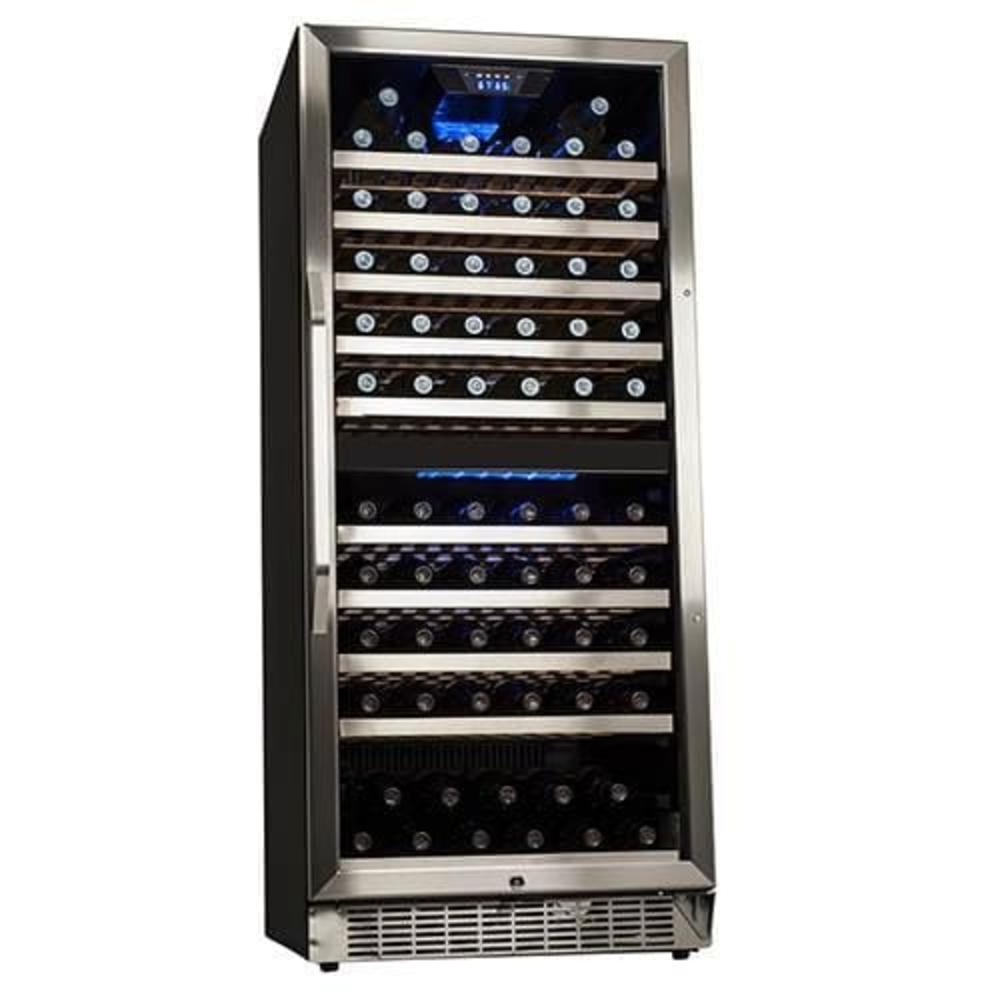 EdgeStar CWR1101DZ   110 Bottle Built-In Dual Zone Wine Cooler - Stainless Steel and Black