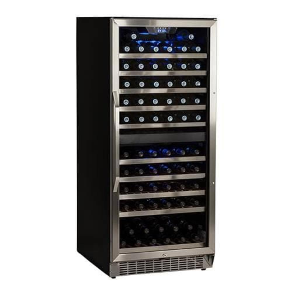 EdgeStar CWR1101DZ   110 Bottle Built-In Dual Zone Wine Cooler - Stainless Steel and Black
