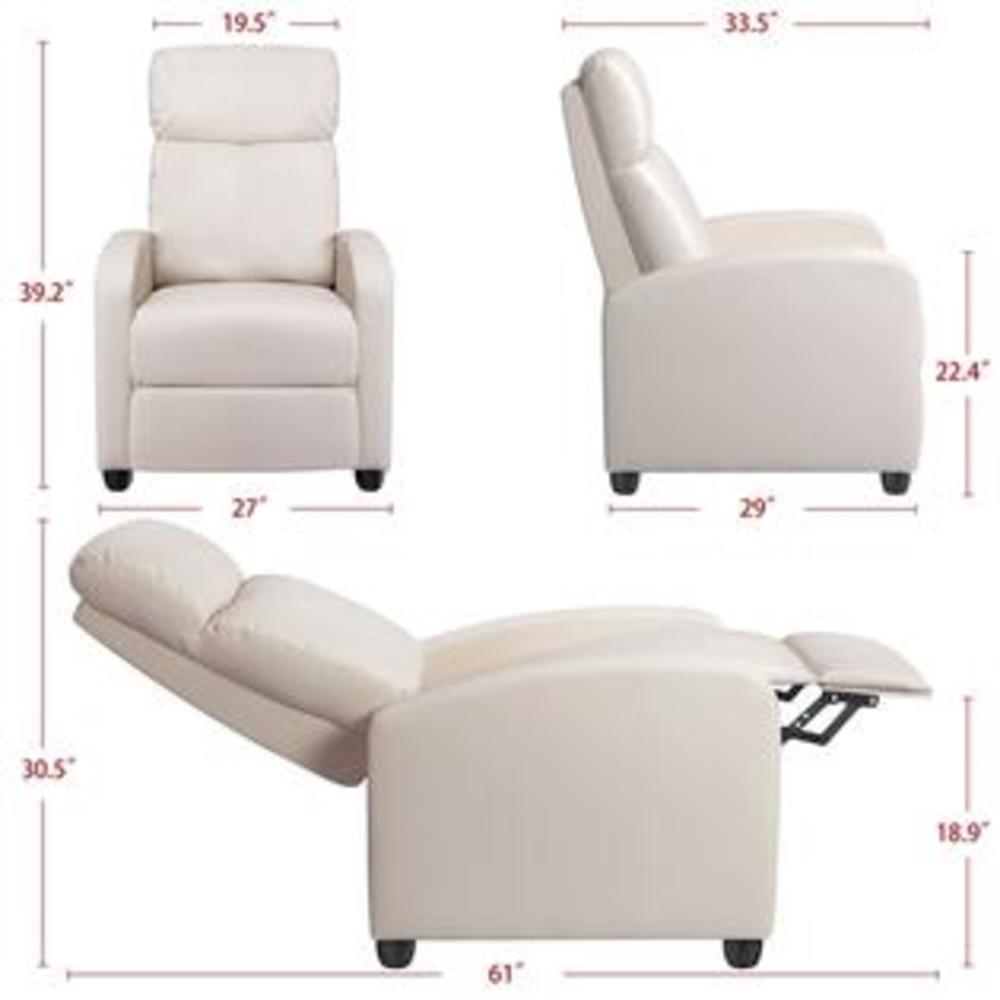 Yaheetech Adjustable Recliner Chair - Beige