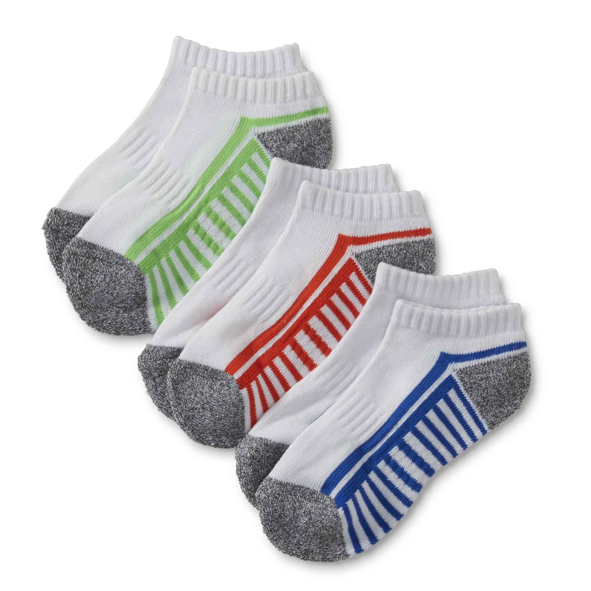 Boys' 6-Pairs Athletic Low-Cut Socks - Striped