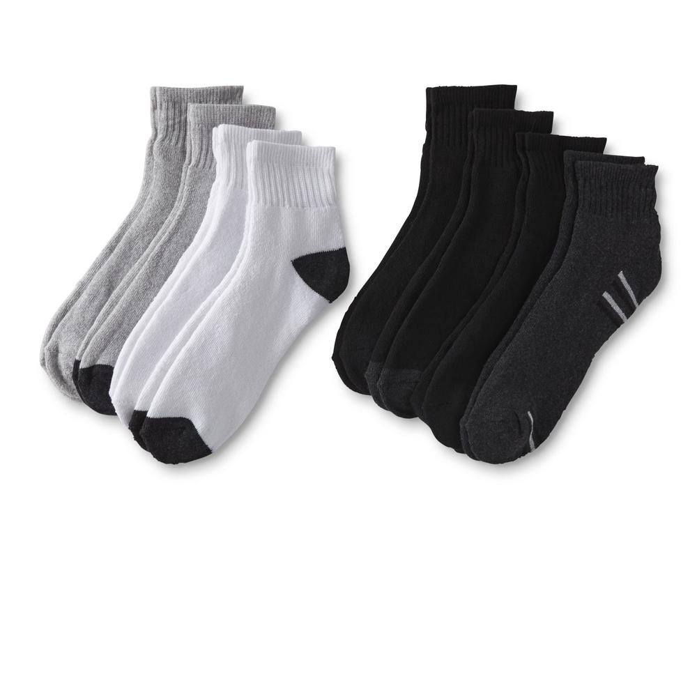 Athletech Men's 10-Pairs Quarter Socks - Colorblock & Striped