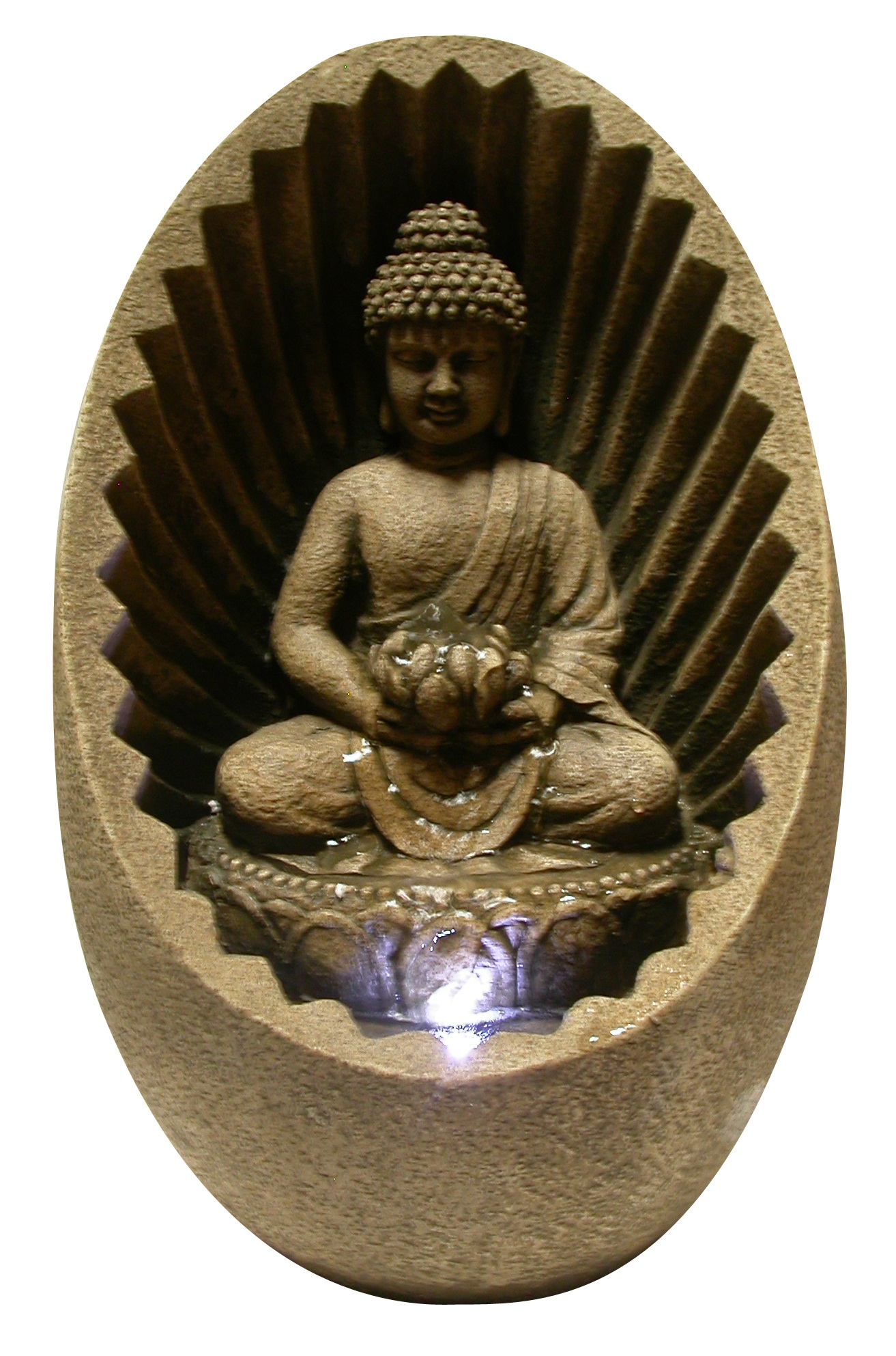 Alpine Corporation Buddha Tabletop Fountain with LED Light