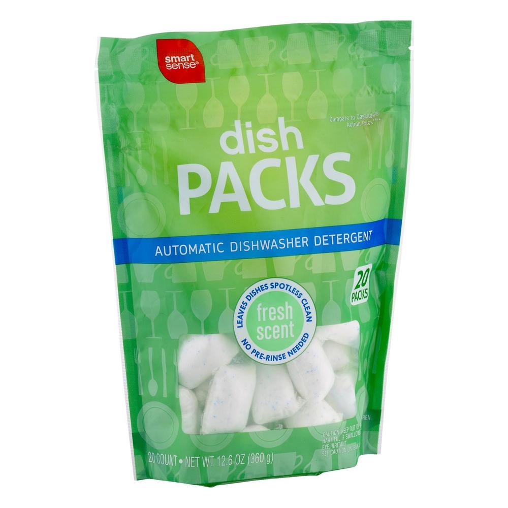 Smart Sense Dish Packs Automatic Dishwasher Detergent Fresh Scent - 20 CT