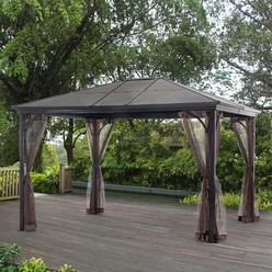 Grand Resort Sunland Park 10′ x 12′ Steel Roof Gazebo with Netting