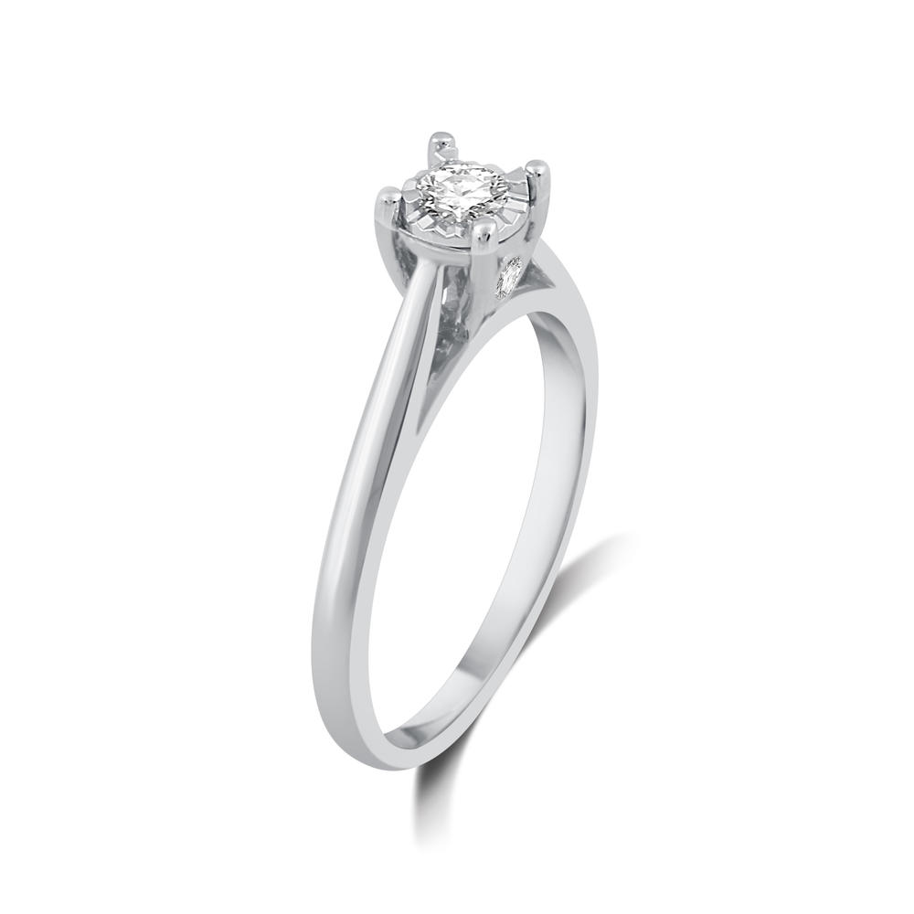 10K White Gold 0.25 CT Solitaire Ring-Size 7