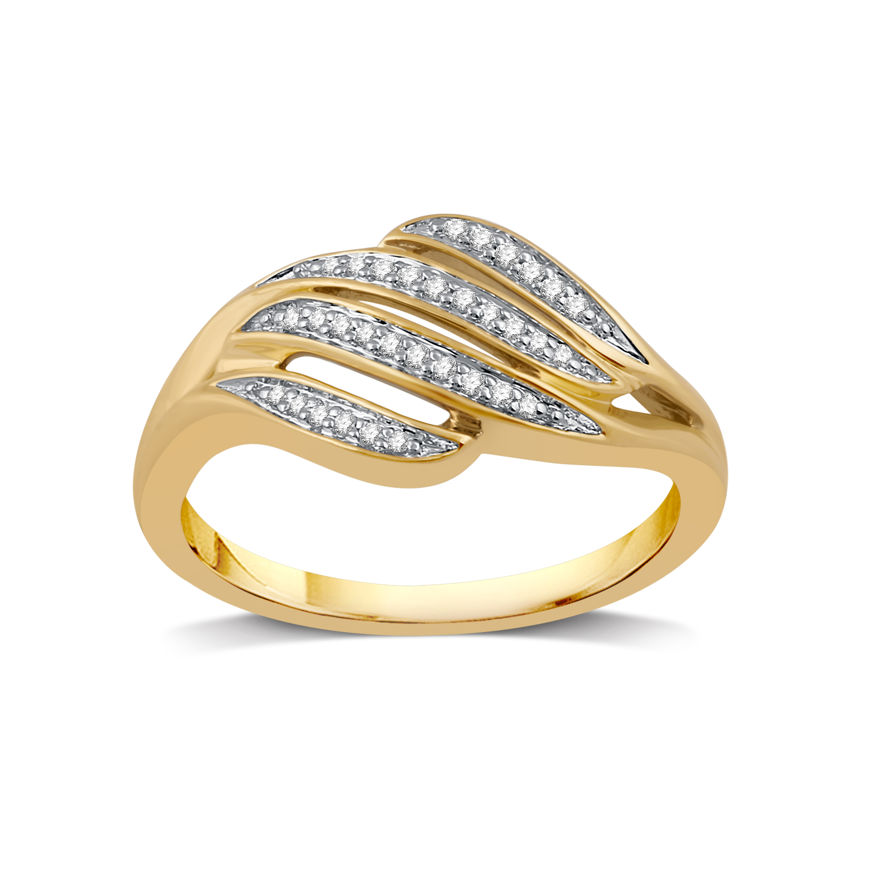 1/10 ct.tw. Diamond Gold over Silver Swirl Ring - Size 7, Clear 1/10 ct.tw. Diamond Gold over Silver Swirl Ring - Size 7, Clear