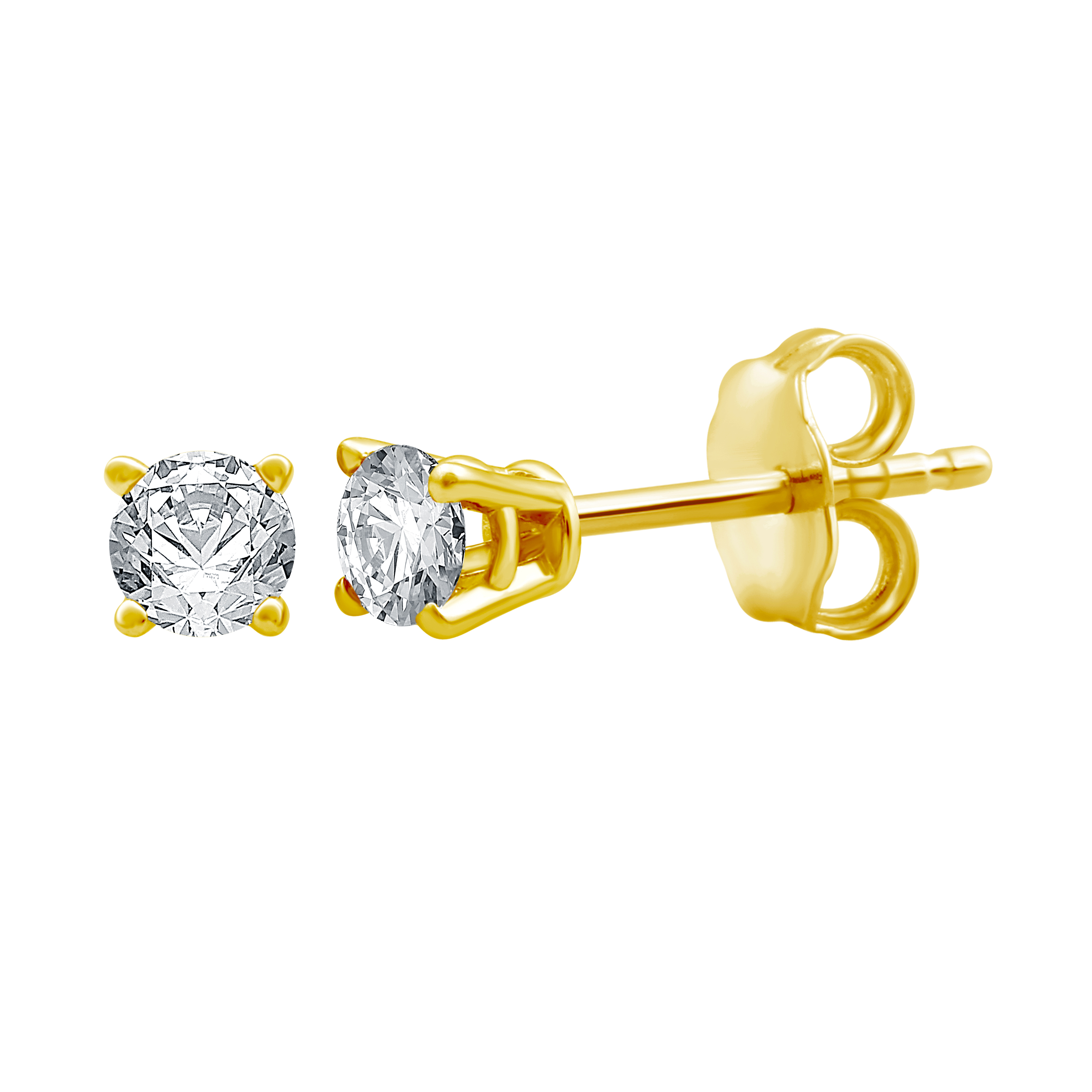 10K Yellow Gold 0.25 CTTW Diamond Stud Earrings