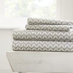 Heart & Home  Premium Ultra Soft Puffed Chevron Pattern 4 Piece Bed Sheet Set
