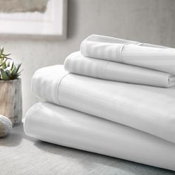 ienjoy Home Premium Ultra Soft Striped Design 4 Piece Bed Sheet Set