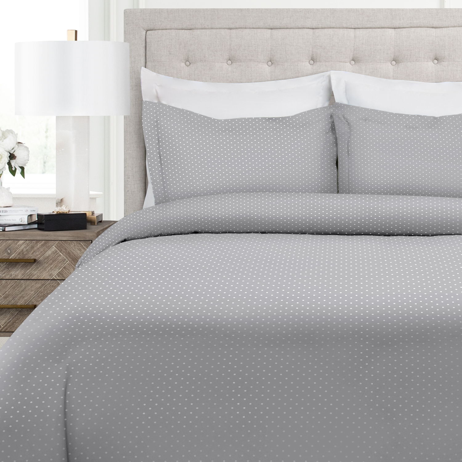 Italian Collection 3 Piece Duvet Cover Set with Pindot Pattern by ienjoy Home