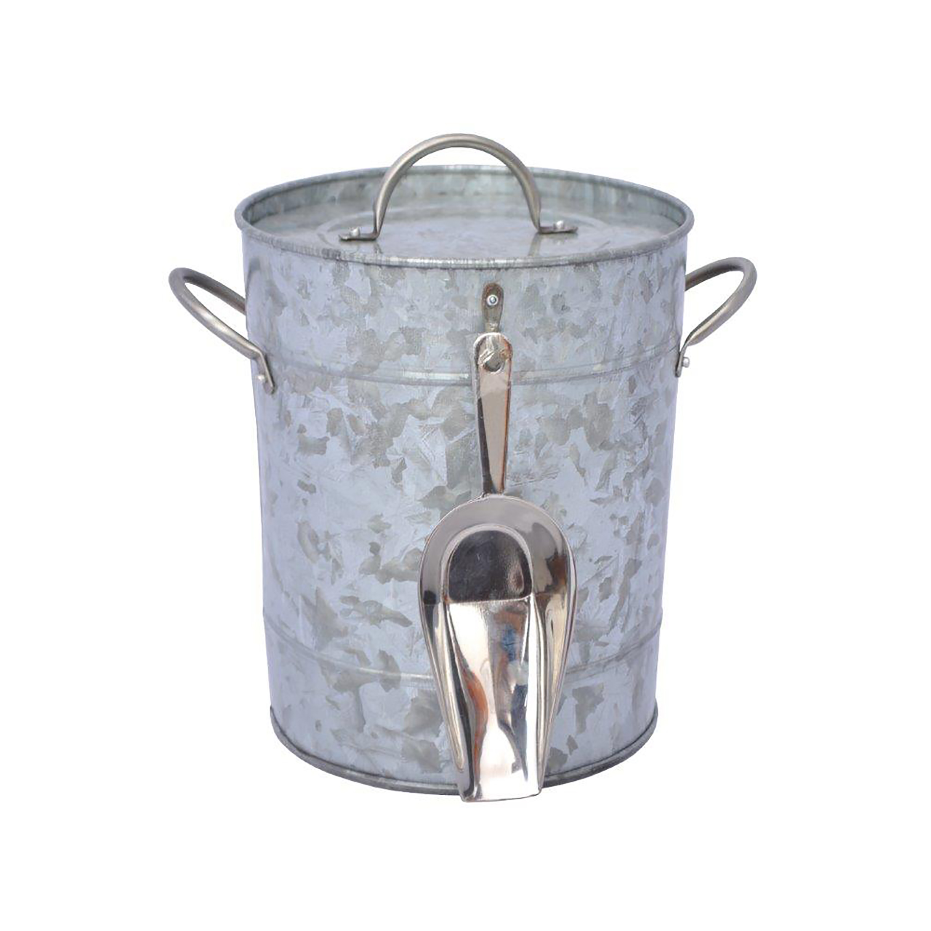 Essential Home Galvanized Steel Ice Bucket with Scoop