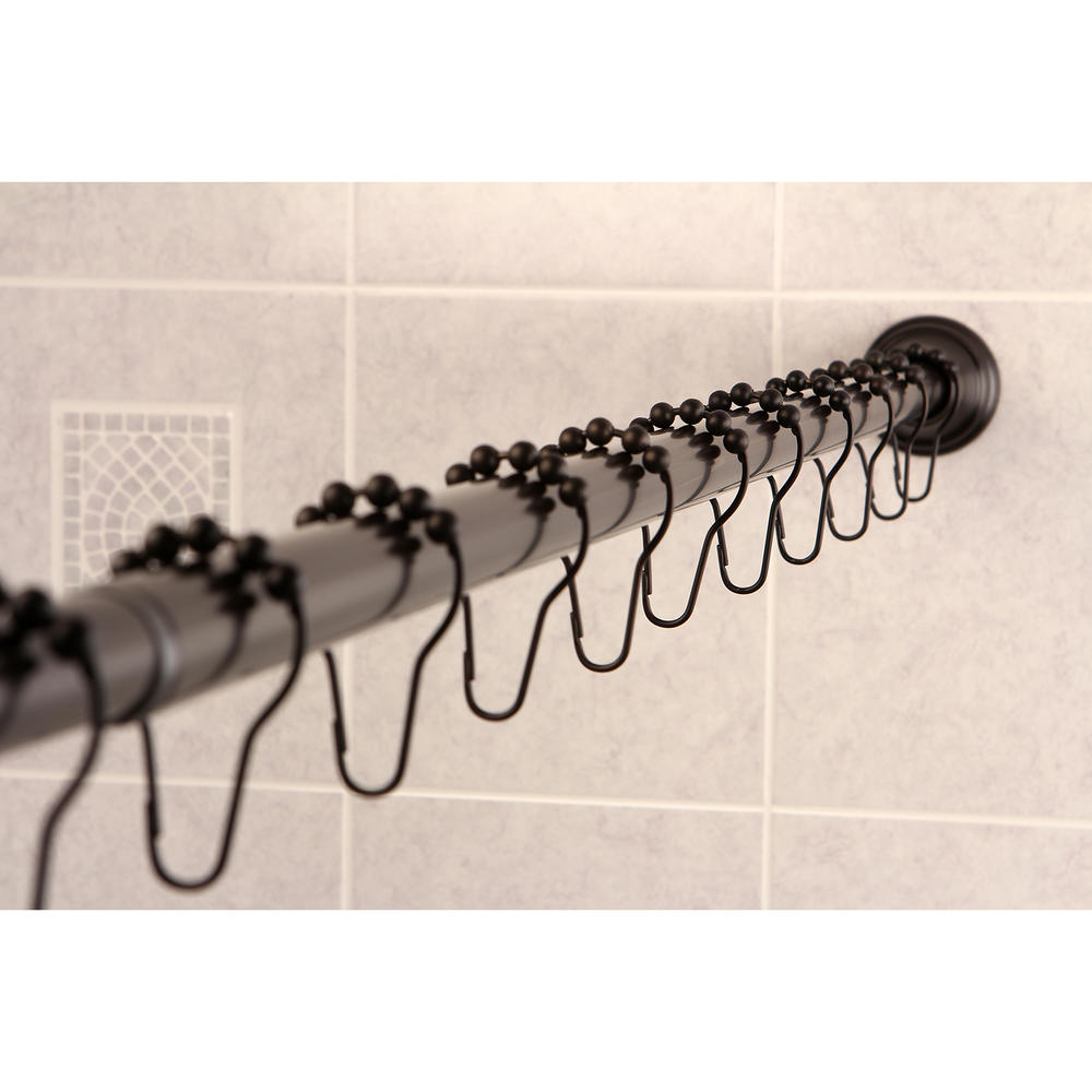 Edenscape KSR115 Straight Shower Curtain Rod with Shower Curtain Rings, Oil Rubbed Bronze