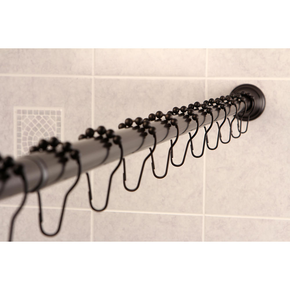 Edenscape KSR115 Straight Shower Curtain Rod with Shower Curtain Rings