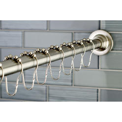 Edenscape Kingston Brass SCC3118 Adjustable Shower Rod and Shower Ring Set, Brushed Nickel