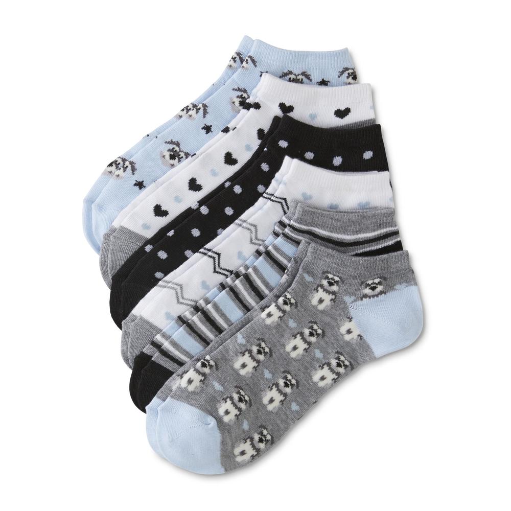 Women's 6-Pairs Low-Cut Fashion Socks - Dogs & Hearts