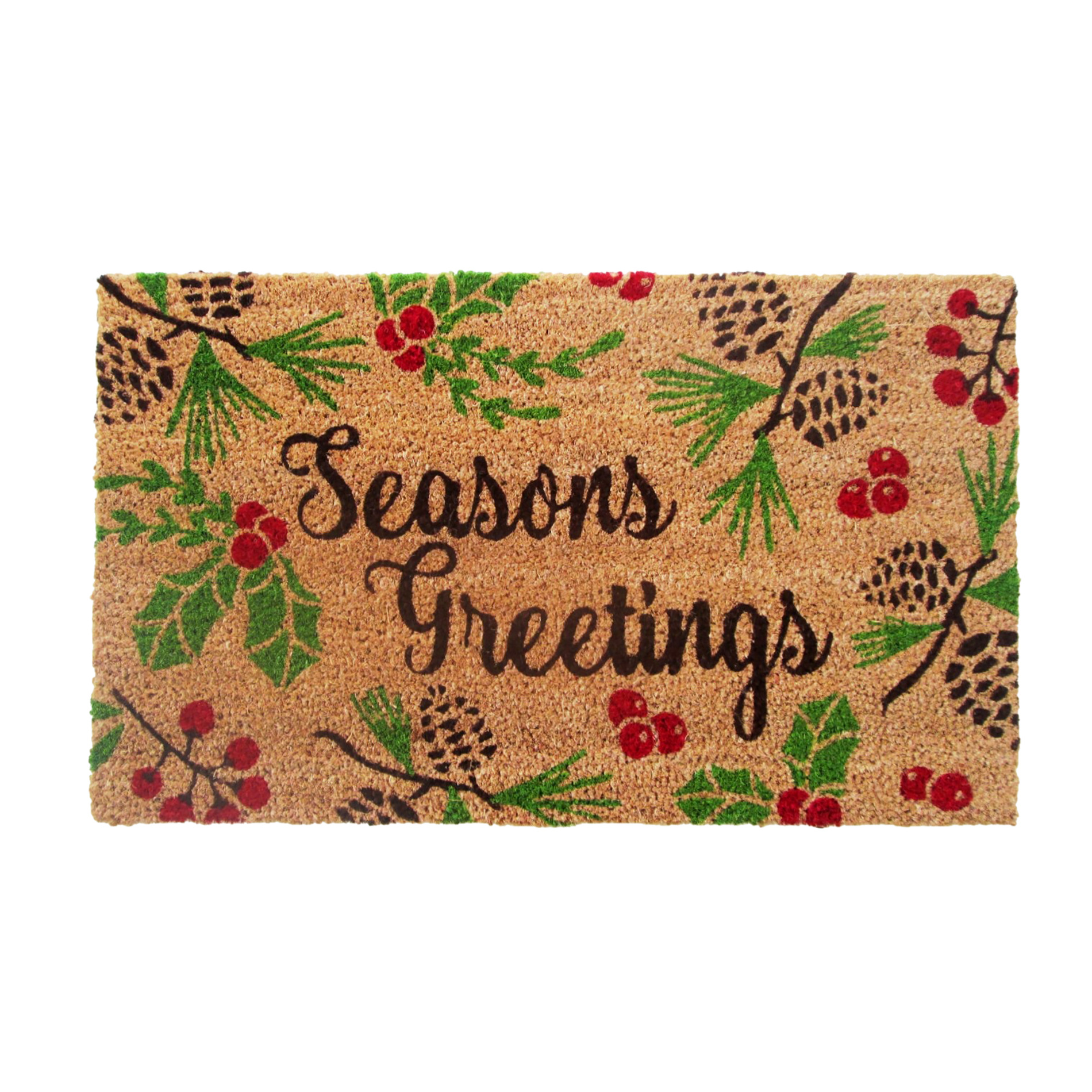 Trim A Home&reg; Seasons Greetings Doormat &#8211; Natural/Multi