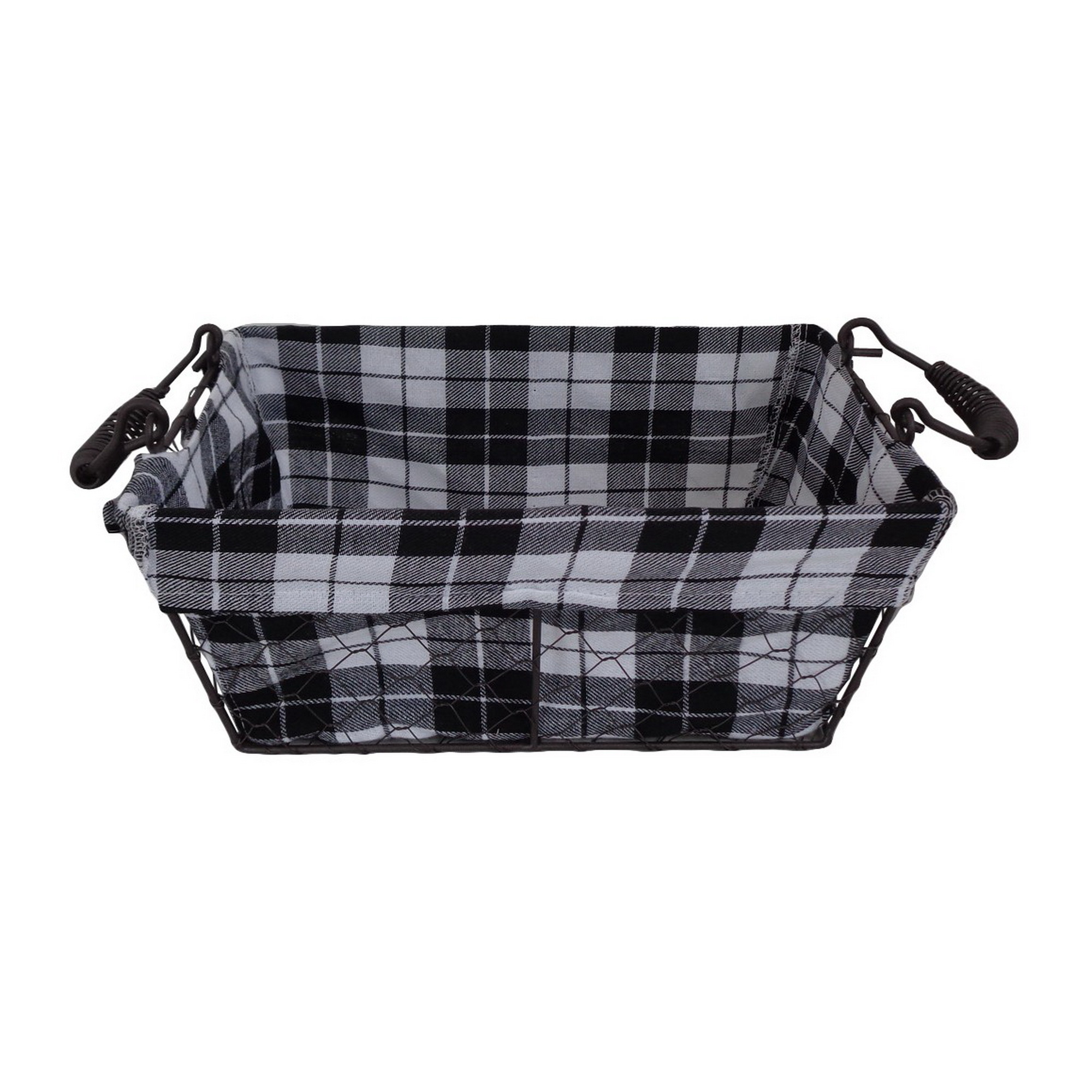 Jaclyn Smith Wired Basket with Buffalo Plaid Lining