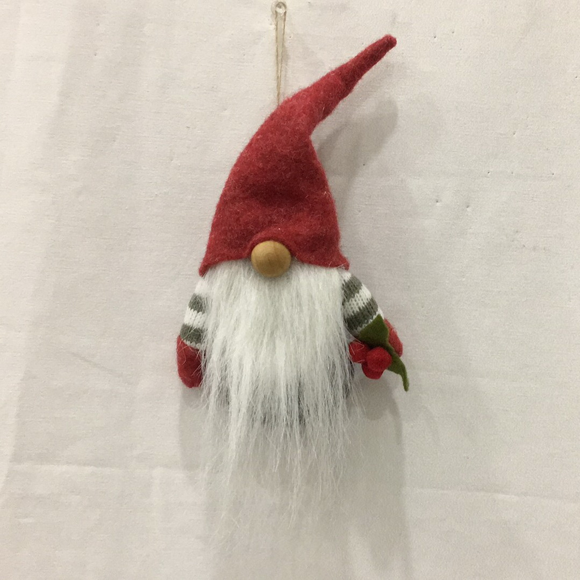 Berry Merry Fabric Gnome with Striped Arms