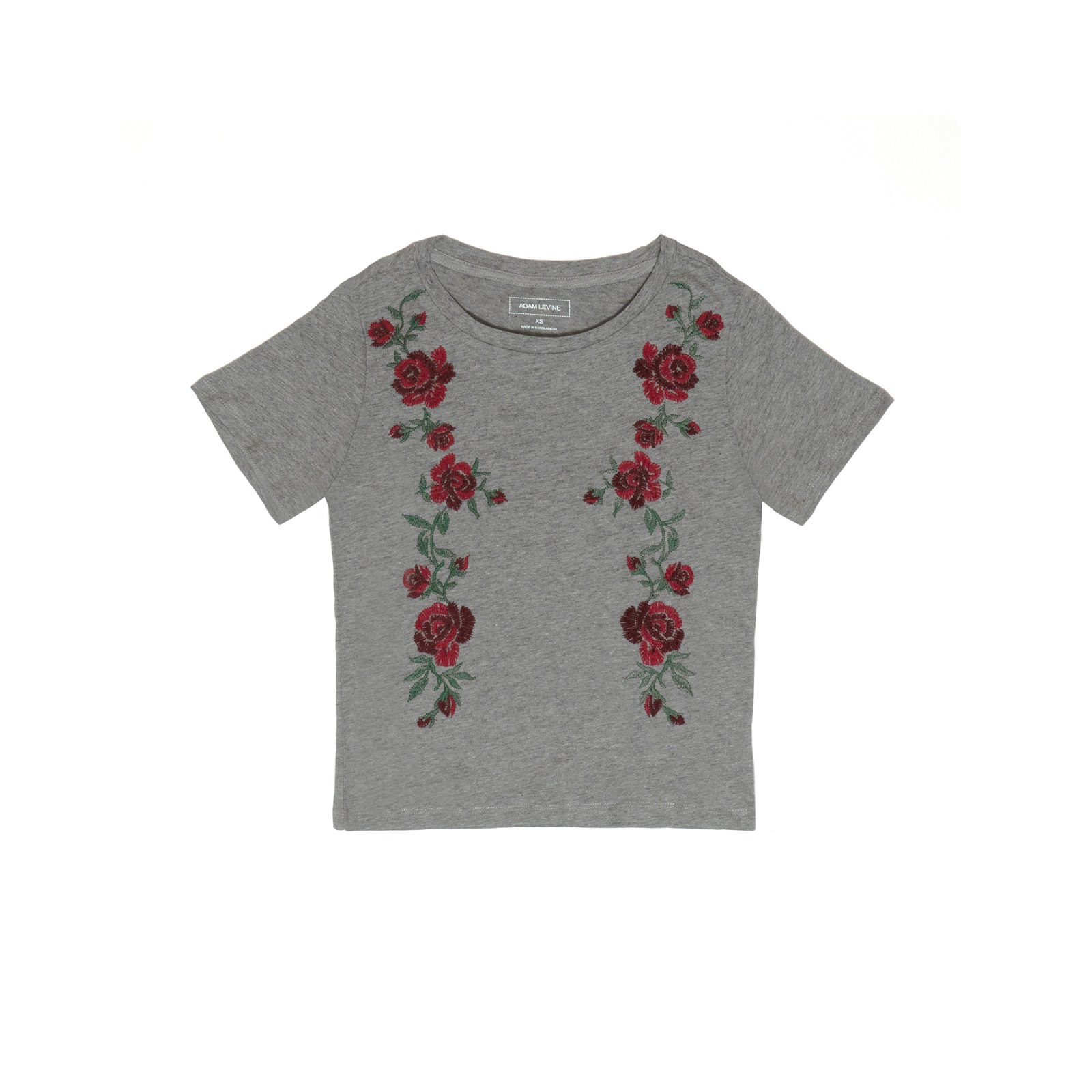 Adam Levine Women’s Embroidered Boxy Tee, Size: Medium, Heather Grey Adam Levine Women’s Embroidered Boxy Tee, Size: Medium, Heather Grey