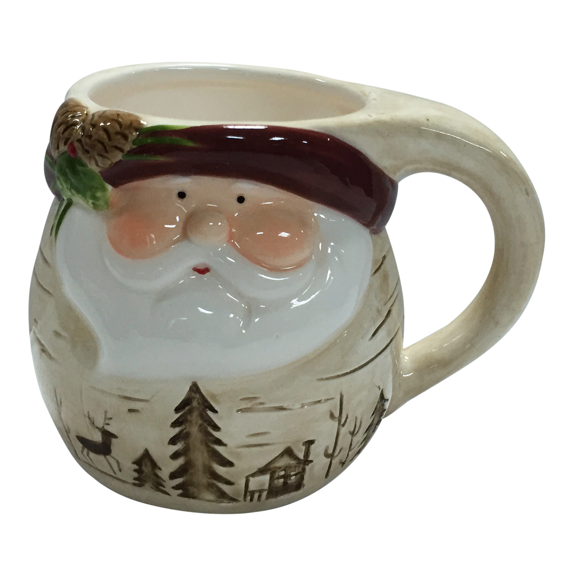 Trimming Traditions Figure Mug &#8211; Cream Santa