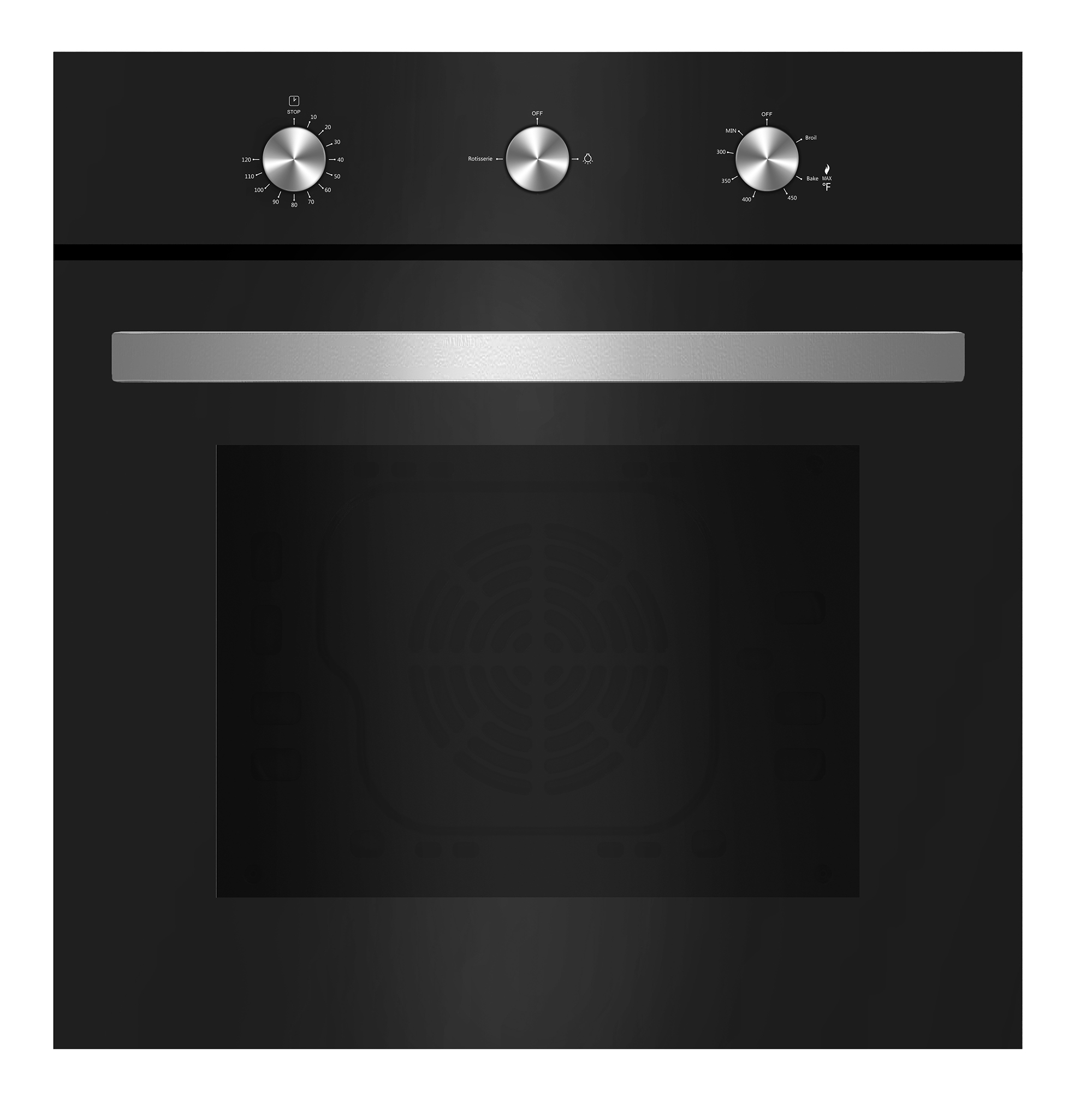 Empava JKG2P58D03 24" Builtin NG/LPG Convertible Broil/Rotisserie