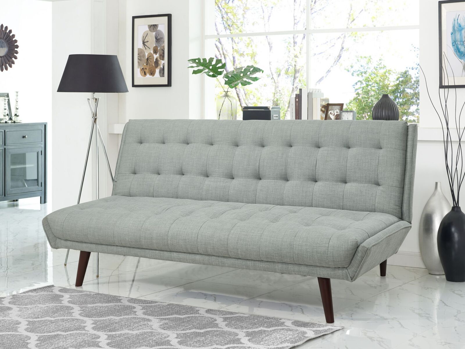Relax A Lounger Lucas Convertible Futon Sofa Bed Gray