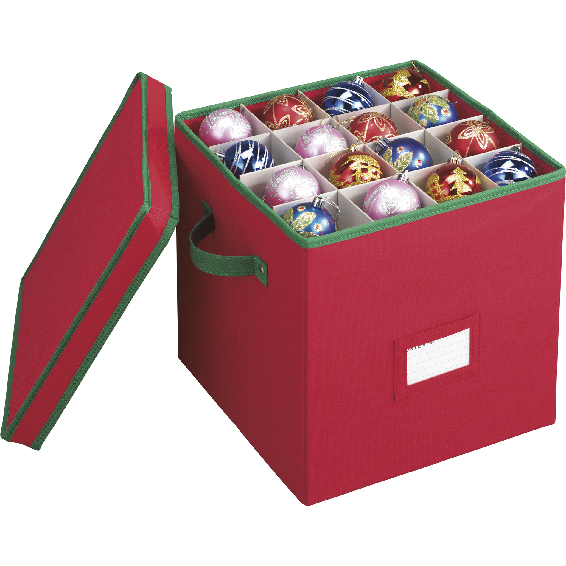 Essential Home Holiday Ornament Storage Box - Red