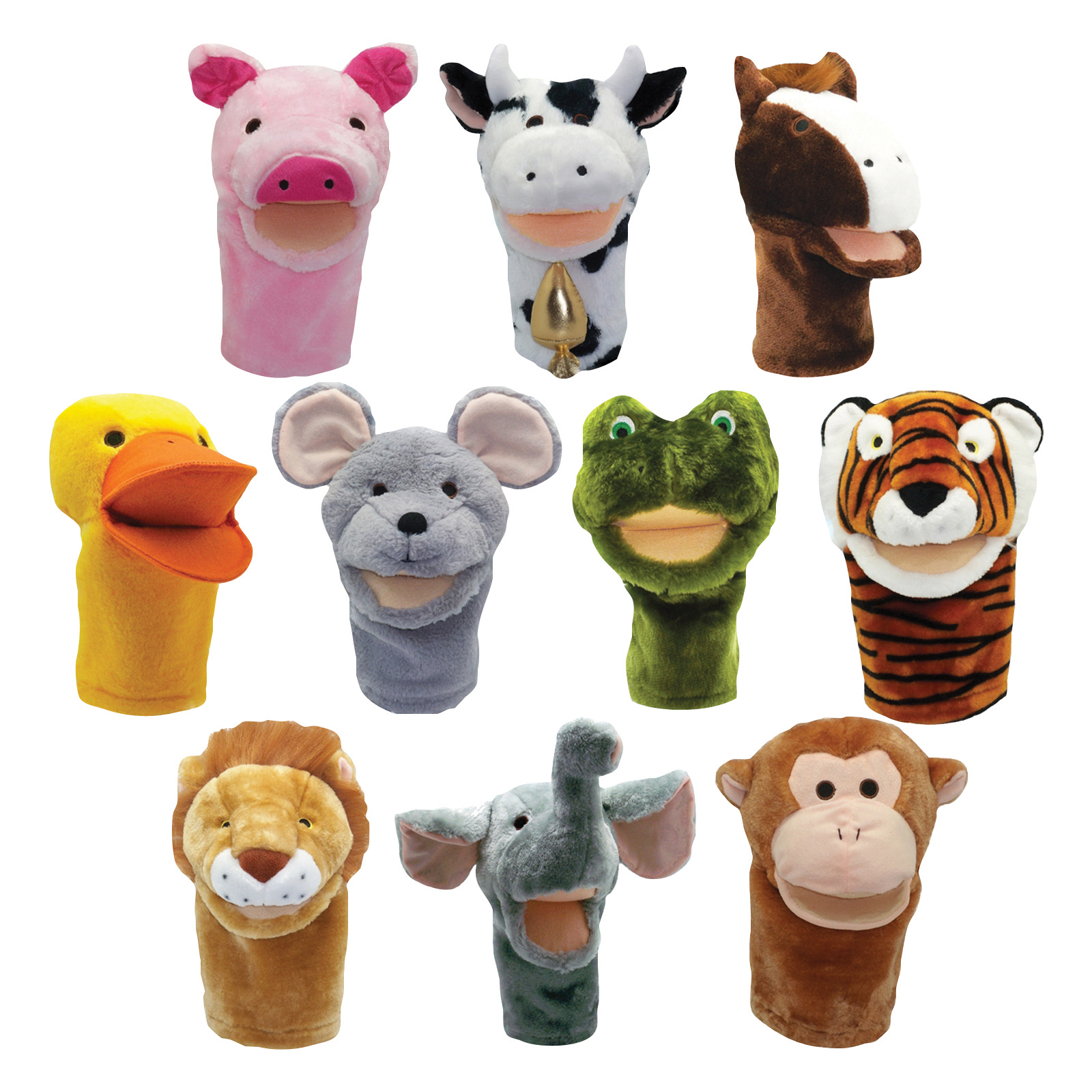 Get Ready Kids Plushpups Hand Puppets Set Of 10