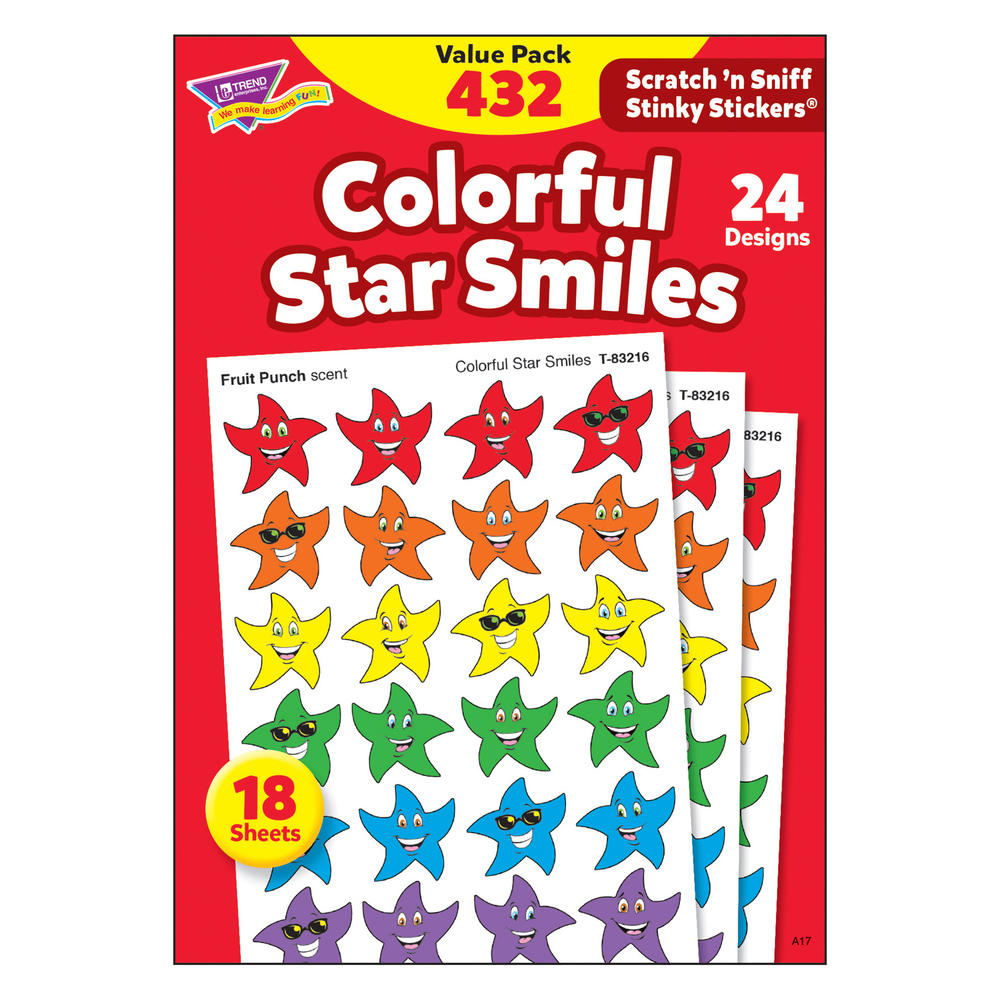 Trend Colorful Star Smiles Stinky Stickers® Variety Pack, 432 per Pack, 3 Packs