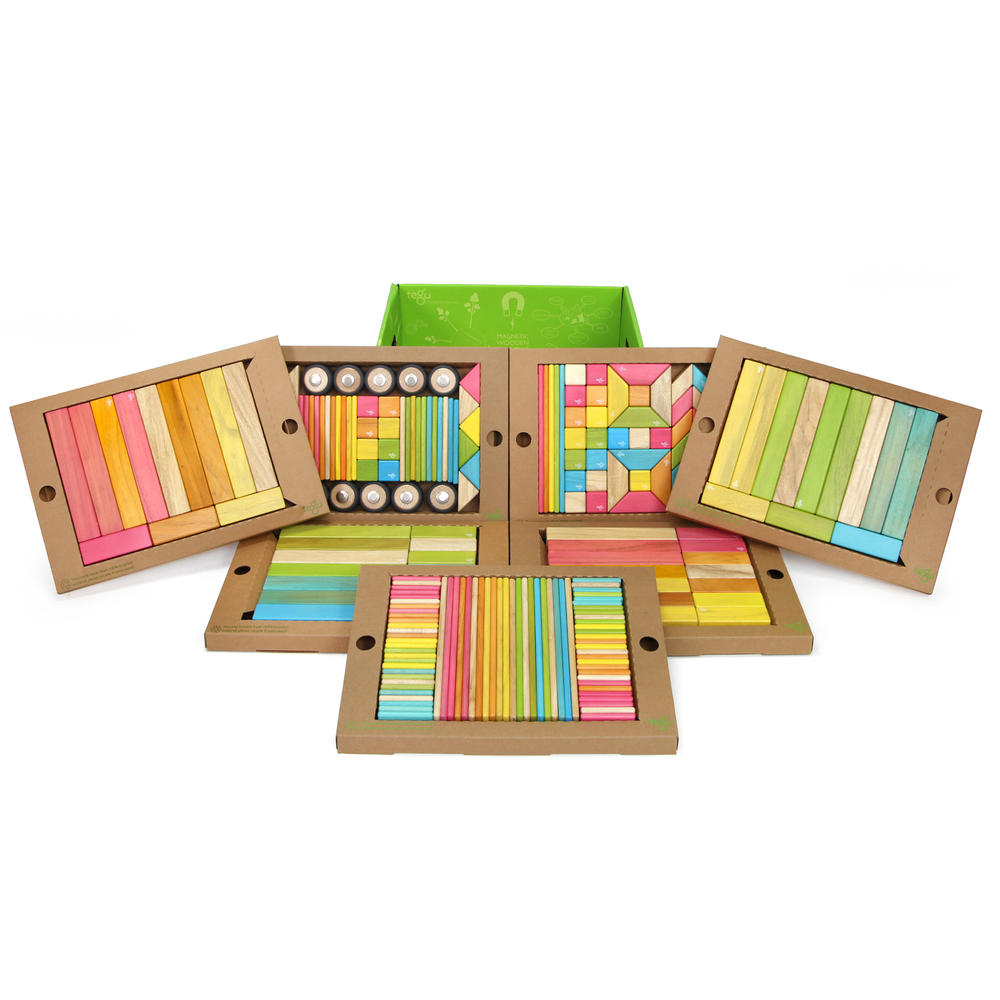 Tegu  magnetic blocks - 240 Piece Classroom Kit in Tints