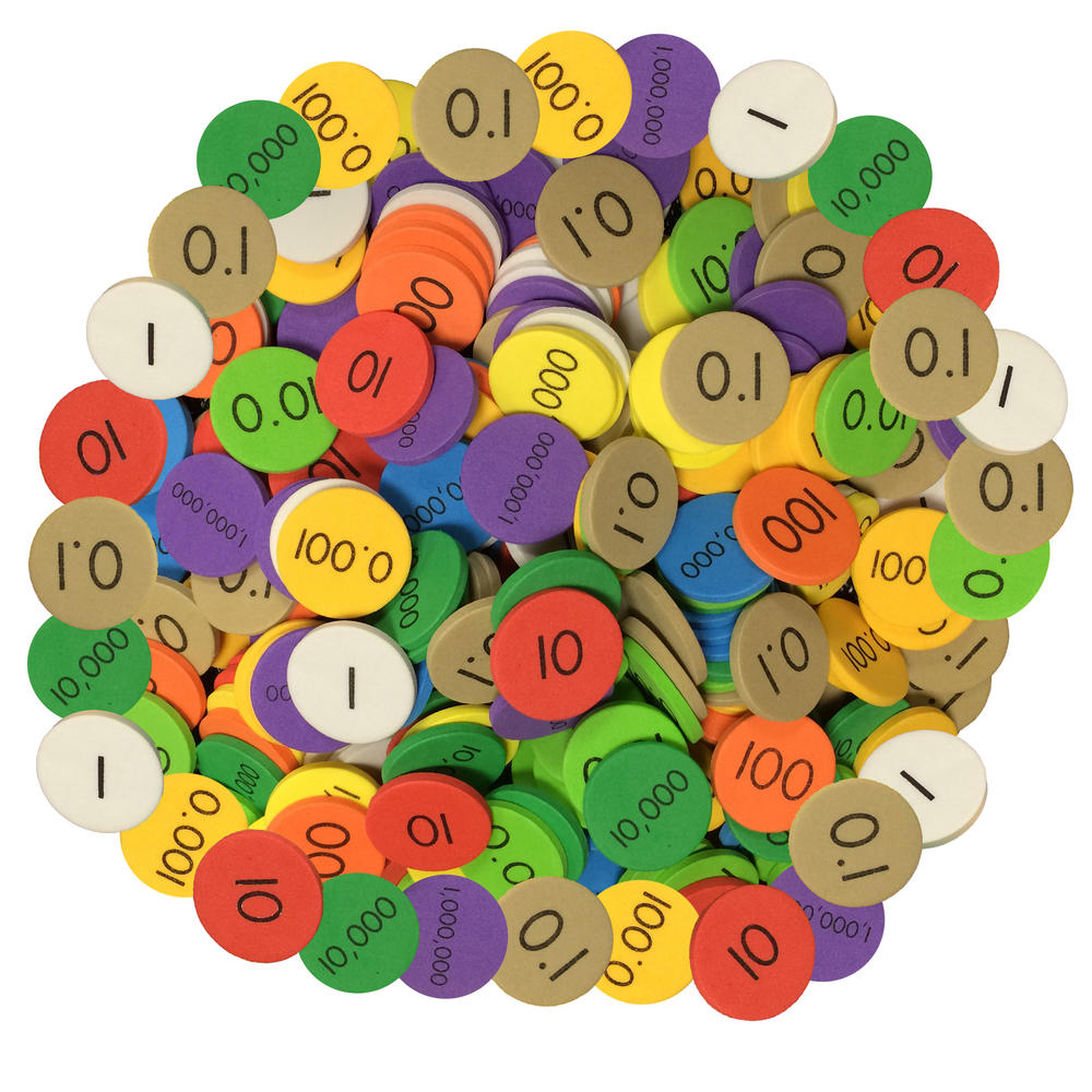 Essential Learning Products Sensational Math™ 10-Value Decimals to Whole Numbers Place Value Disc, Pack of 3000