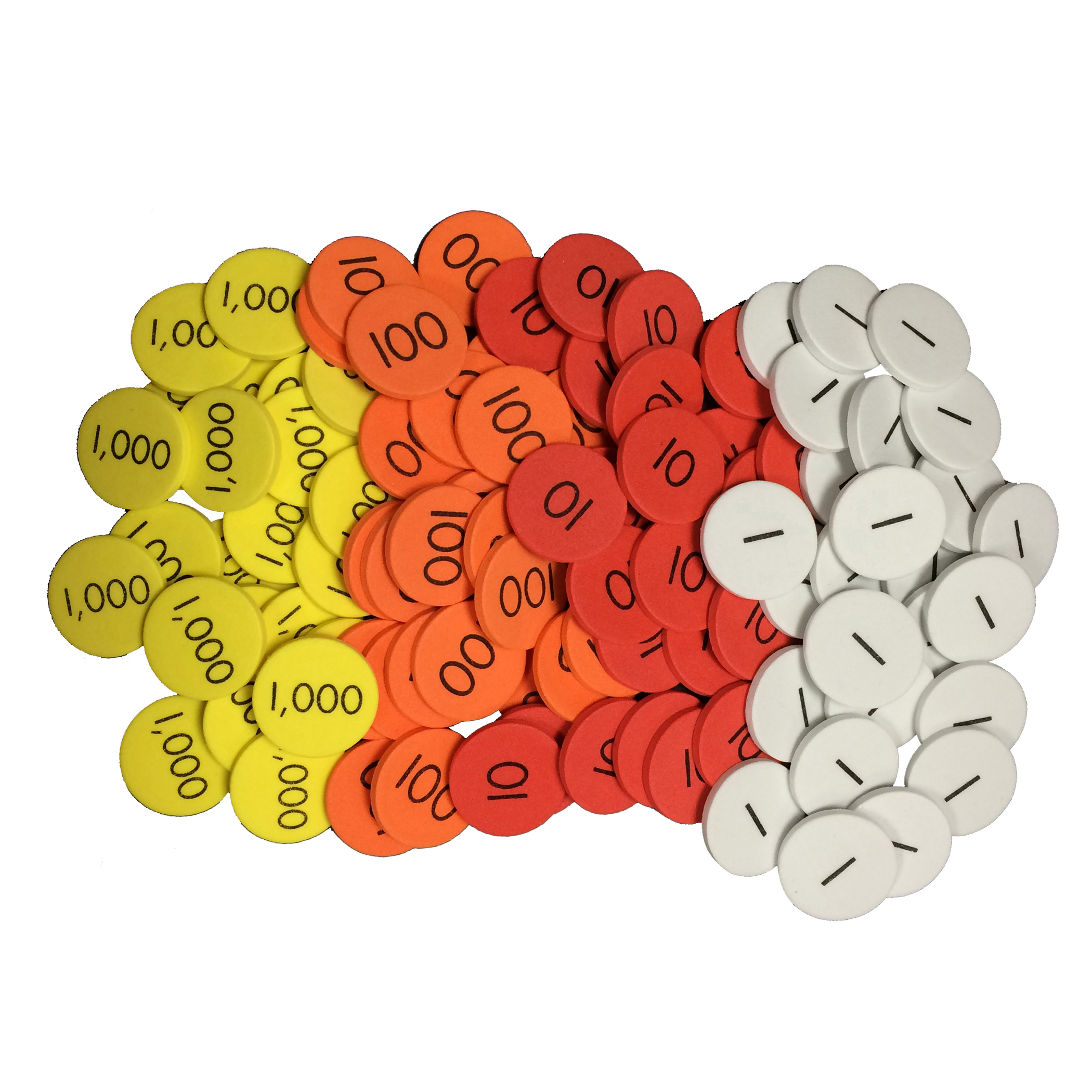 Essential Learning Products Sensational Math&#8482; 4-Value Whole Numbers Place Value Discs, Pack of 1200