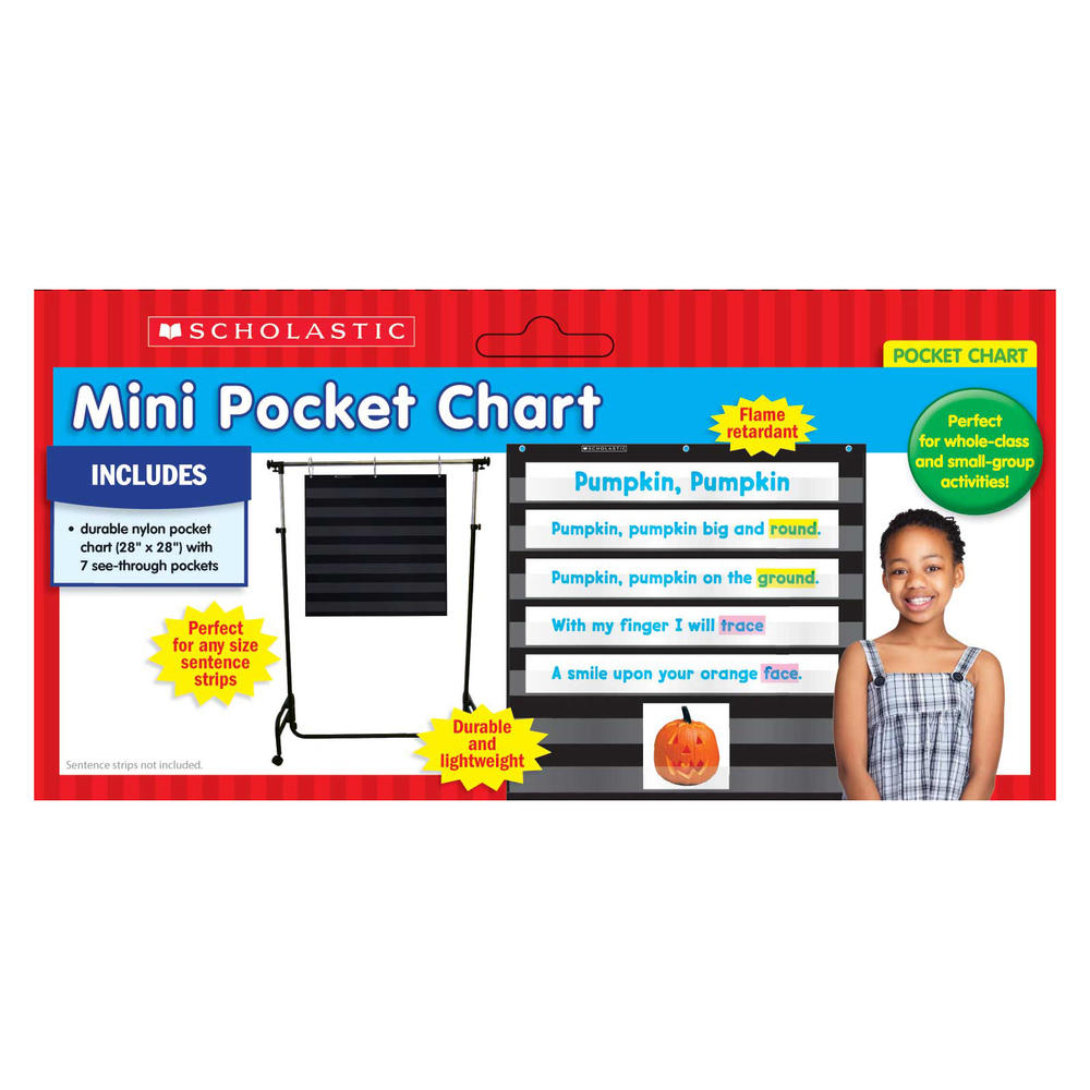 Scholastic Teaching Resources Mini Pocket Chart, 28" x 28", Black