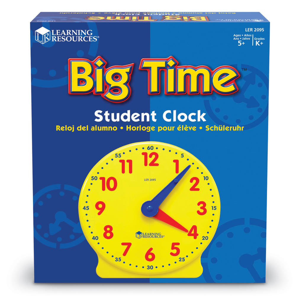 Learning Resources Big Time&#8482; Student Clock, Pack of 3