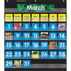 Scholastic Teaching Resources Monthly Calendar Pocket Chart with Cards, Black
