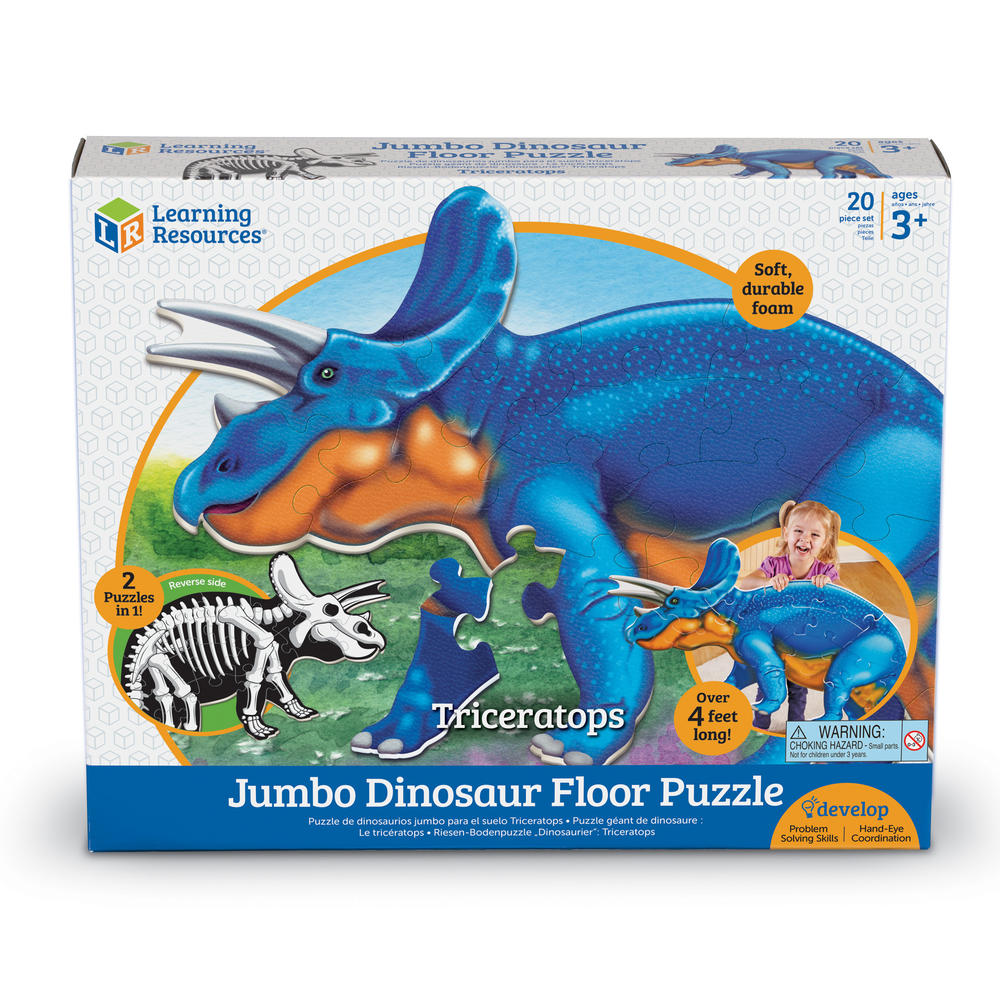 Learning Resources Jumbo Dinosaur Floor Puzzle Triceratops