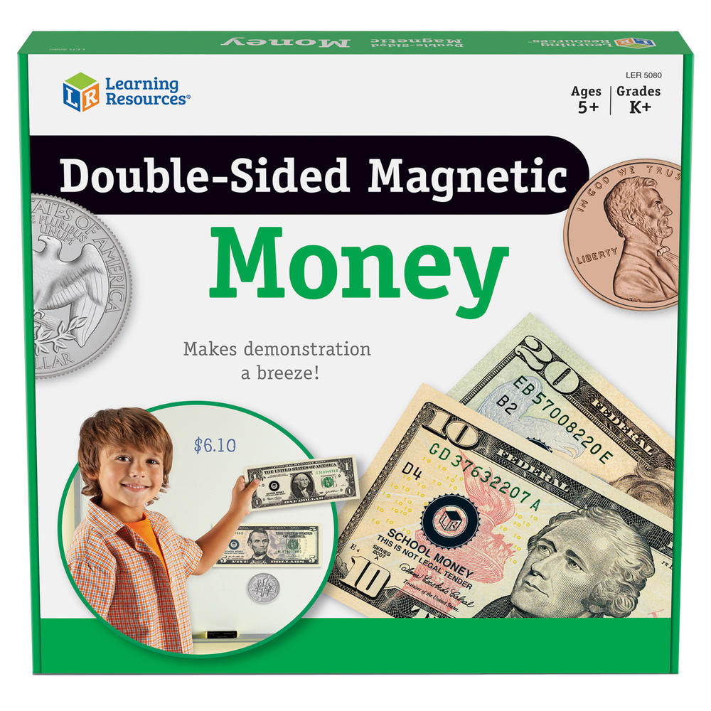 Learning Resources Double-Sided Magnetic Money Set, 45/Pkg
