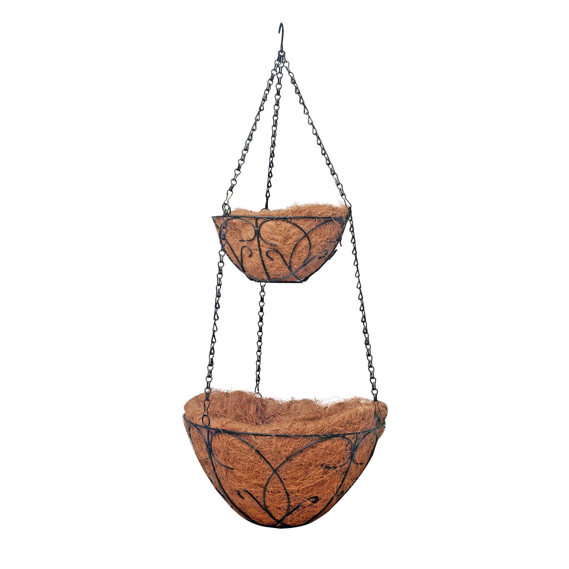 2-Tier Double Hanging Coco Basket