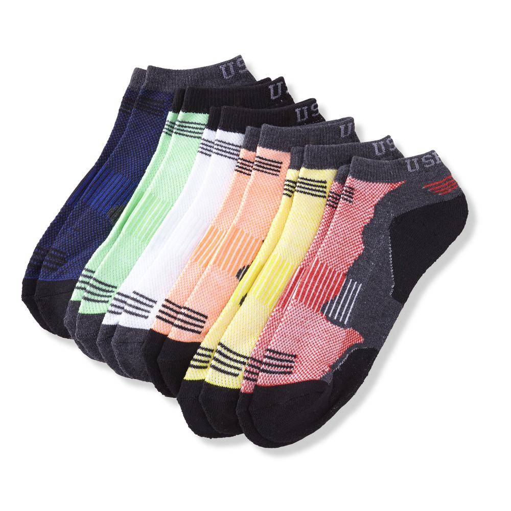 U.S. Polo Assn. Men's 6-Pairs Cushion Comfort Low-Cut Socks-Colorblock