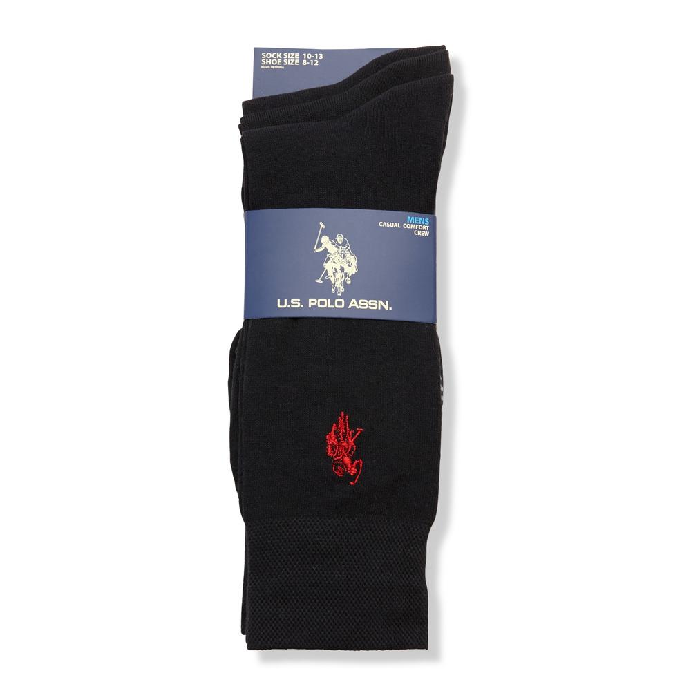 U.S. Polo Assn. Men's 3-Pairs Casual Comfort Crew Socks