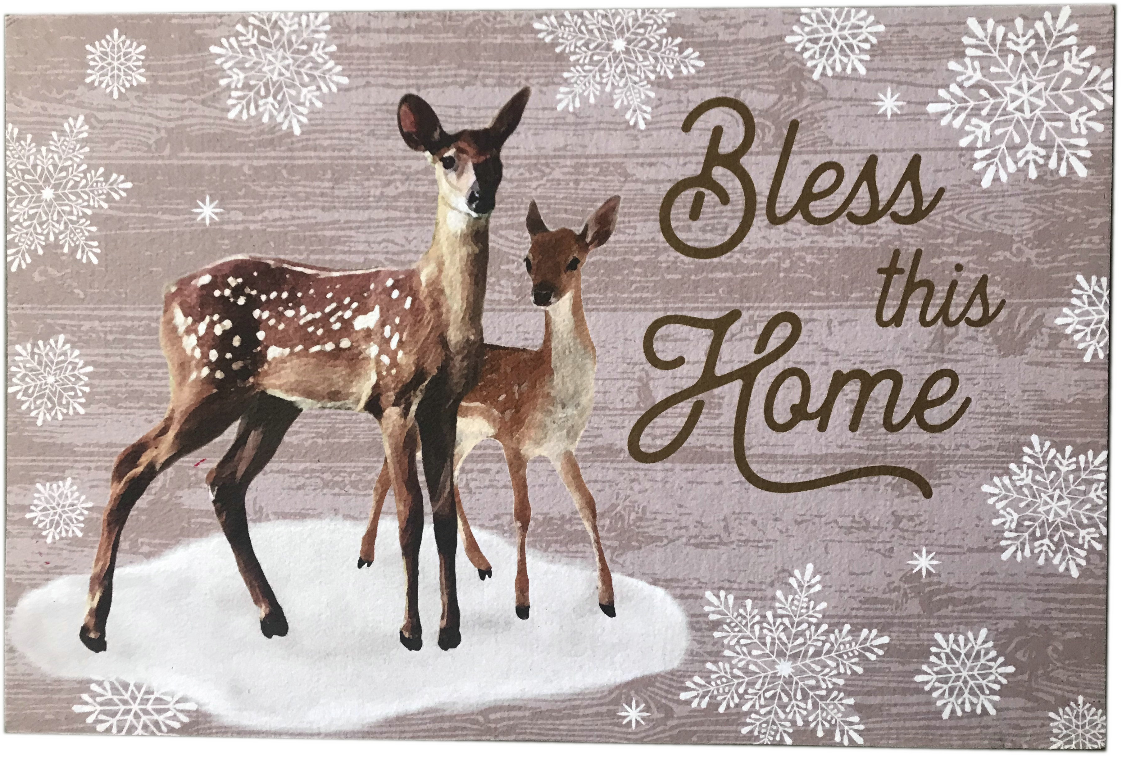 Bless This House Rectangular 18&#8221;x30&#8221; Deer Doormat