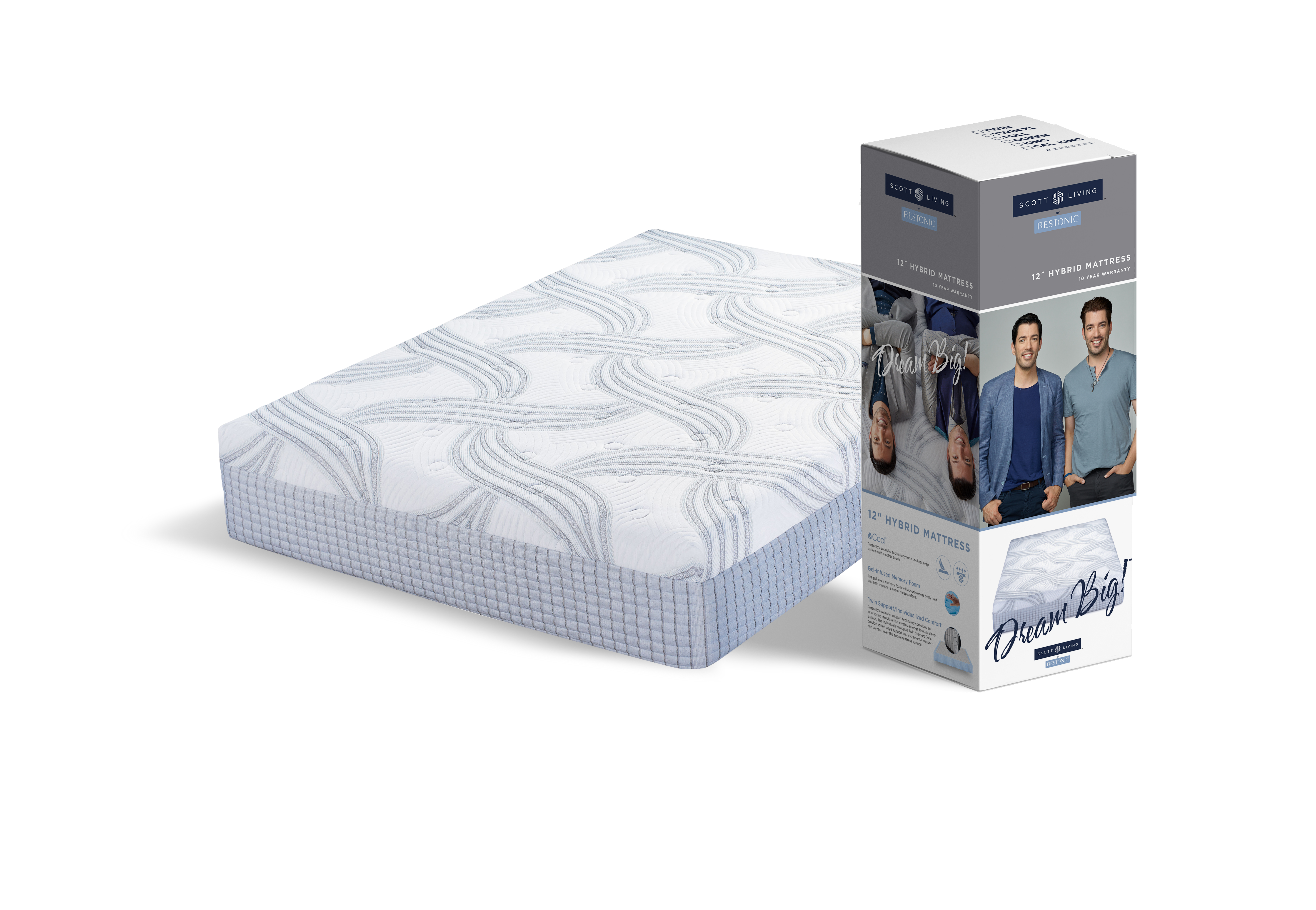 Scott Living by Restonic 12" Hybrid California King Mattress In A Box