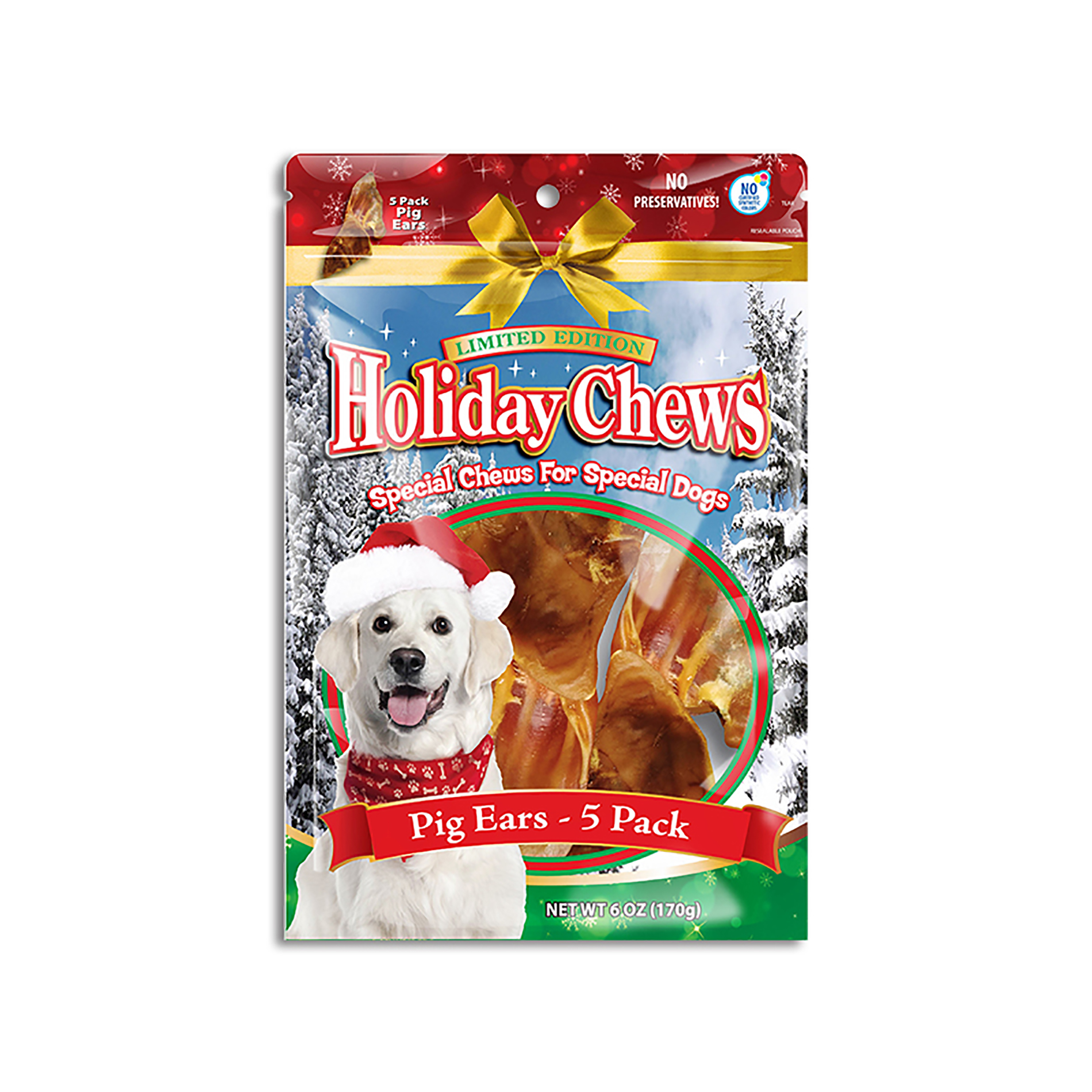 Holiday Chews 5Pc.  Pig Ears