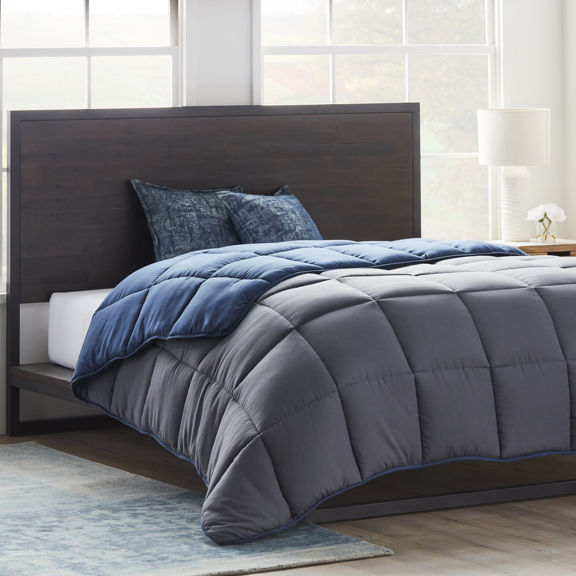 Brookside Down Alternative Reversible Quilted Comforter with Corner